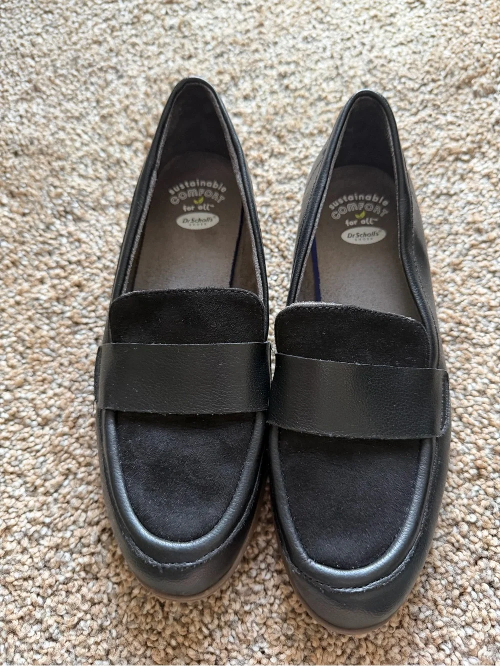 DR SCHOLLS Black Faux Suede Loafer
